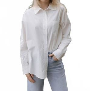 NEW BY TOGETHER staple pocket collar top in off white